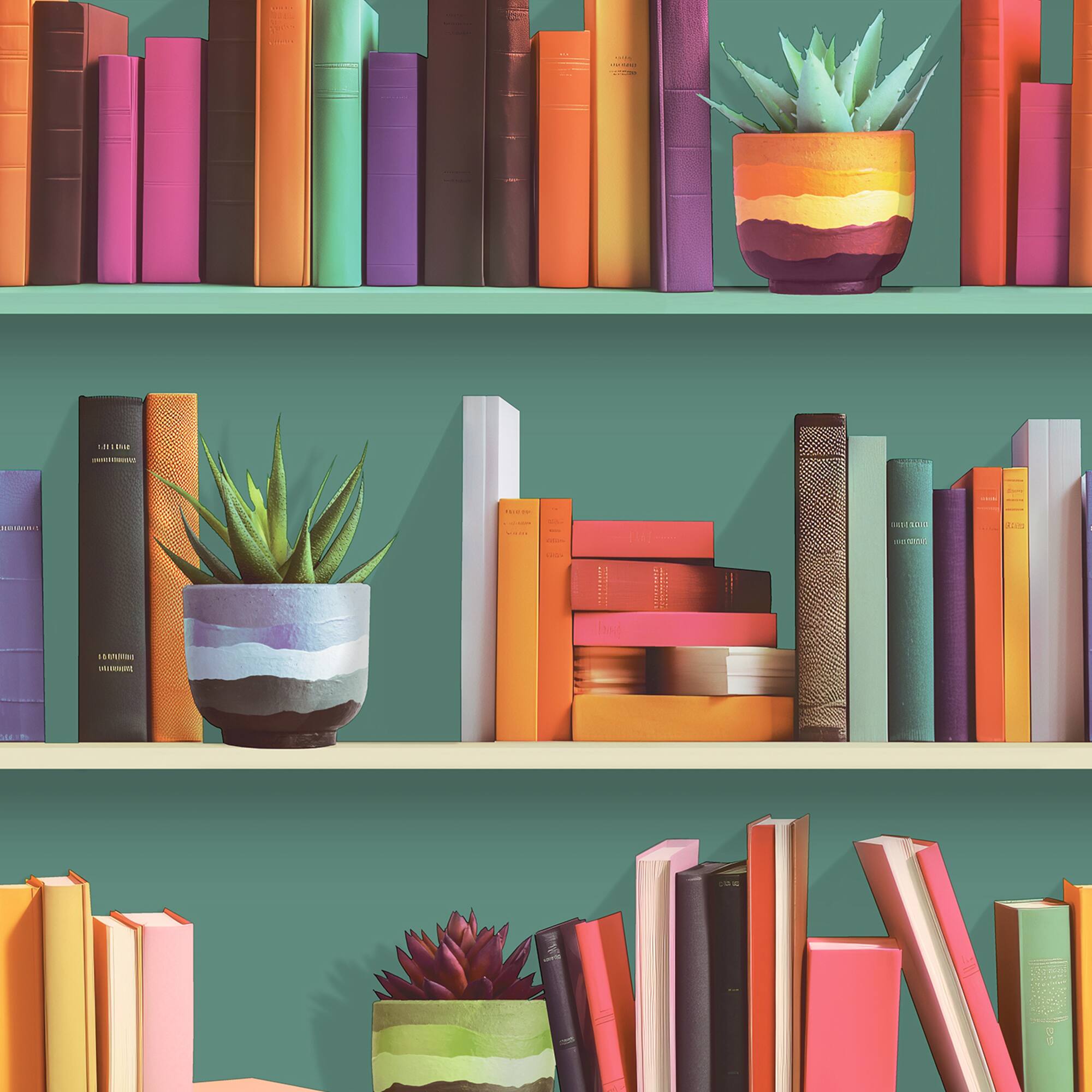 Designs Direct Modern Bookshelf Wallpaper